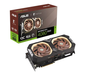 ASUS nVidia GeForce RTX4080S-O16G-NOCTUA RTX 4080 SUPER 16GB GDDR6X Noctua OC Edition 2610MHz Boost Clock, RAM 23Gbps, 3xDP, 2xHDMI, 310 x144.8x87.5mm