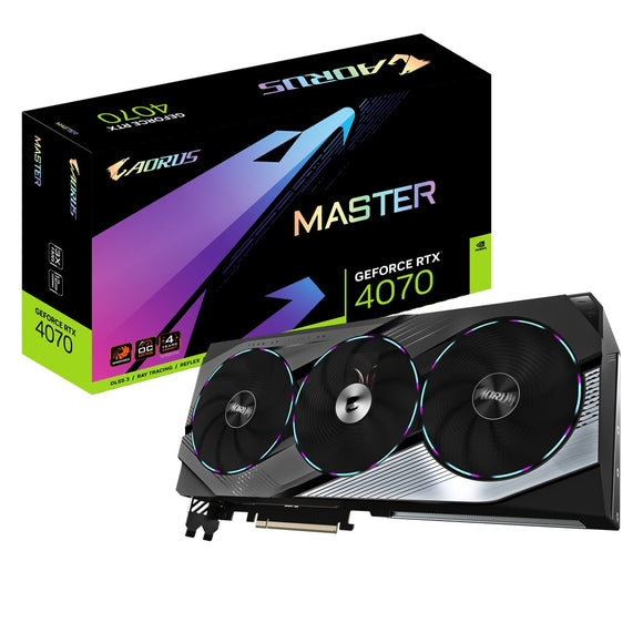 Gigabyte nVidia GeForce RTX 4070 AORUS M-12GD 1.0  GDDR6X Video Card, PCI-E 4.0, 2595 Core Clock, RGB Fusion, 3x DP 1.4a, 1x HDMI 2.1