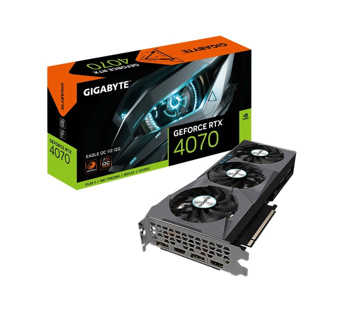 Gigabyte nVidia GeForce RTX 4070 EAGLE OC 12G GDDR6X Video Card, PCI-E 4.0, 2505 MHz Core Clock, 2x DP 1.4a, 2x HDMI 2.1