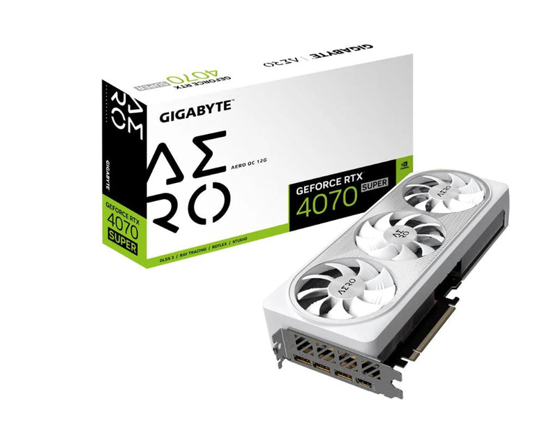 Gigabyte nVidia GeForce RTX 4070 Super AERO OC 12GD GDDR6X Video Card, PCI-E 4.0,7168 CUDA Cores, RGB Fusion 3x DP 1.4a, 1x HDMI 2.1a