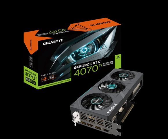 Gigabyte nVidia GeForce RTX 4070 Ti Super EAGLE OC 16GD GDDR6X Video Card, PCI-E 4.0, 2640 Core Clock, RGB Fusion 3x DP 1.4a, 1x HDMI 2.1a