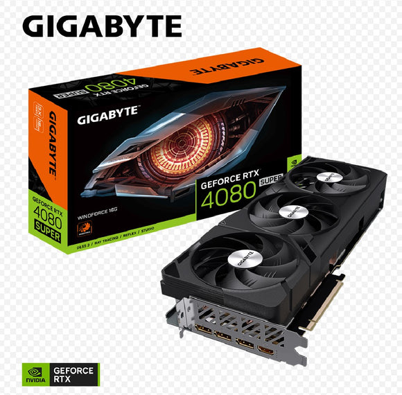 Gigabyte GeForce RTX™ 4080 SUPER WINDFORCE 16G GDDR6X Video Card 2550 MHz PCIE4.0x16 DP1.4a *3 HDMI 2.1 *1