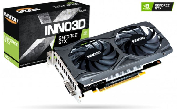 INNO3D nVidia GeForce GTX1650 TWIN X2 OC V2 4GB GDDR6 1635 MHz Boost Clock, RAM 12Gbps, 1xHDMI, 1x DP, 1x DVI, 220x113mm x 2-slot (LS)