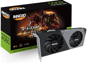 INNO3D nVidia GeForce RTX 4060 TWIN X2 8G GDDR6, 2460MHz Boost Clock, RAM 17Gbps, 3xDP+HDMI, 250x118x42mm (4060)