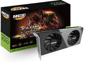 INNO3D nVidia GeForce RTX 4060 Ti TWIN X2 OC 16GB GDDR6, 2595MHz Boost Clock, RAM 18Gbps, 3xDP, 1xHDMI, 250x118x42mm (4060TI)