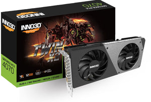 INNO3D nVidia GeForce RTX 4070 TWIN X2 12GB GDDR6X,  2475MHz Boost Clock, RAM 21Gbps, 3xDP, HDMIx1, 250x118x42mm (4070)