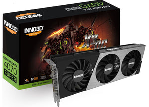 INNO3D nVidia GeForce RTX 4070 Super X3 OC12GB GDDR6X, 2505 MHz Boost Clock, RAM 21 Gbps, 3x DP, 1xHDMI 297x118x42mm