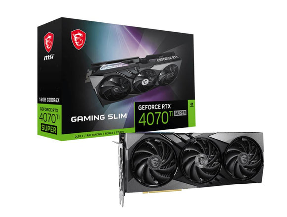 MSI GeForce RTX 4070 Ti SUPER 16G GAMING X SLIM Video Card  2625 MHz Boost Clock, 16GB GDDR6,DisplayPort x 3 (v1.4a),HDMI x 1